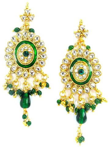 Fashion Trendy Kundan Imitation Earring For Women / AZINKE016-GGR