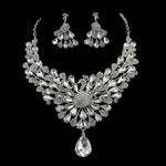 Arras Creations Fashion Trendy Peacock Designs Crystal Rhinestone Necklace Set For Women / AZBLRH048-SCL