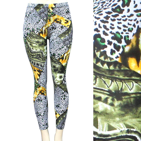 Fashion Trendy Stylish Leopard Pattern Polyester Leggings for Girls & Women / AZPALE043-BOL