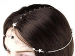 Arras Creations Fashoin Trendy Star Pendant Curb Chain Design Head Chain For Women / AZFJHP063-SIL