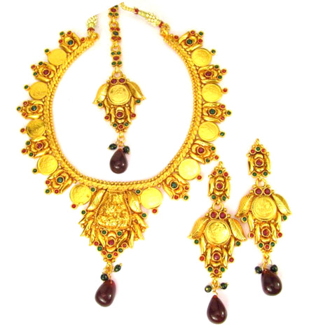 Indian Traditional Imitation Laxshmi Har/Temple Coin Jewelry for Women / AZINLH019-GGR
