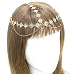 Arras Creations Fashion Trendy Floral Square Draped Head Chain for Women / AZFJHP002-GLD Gold