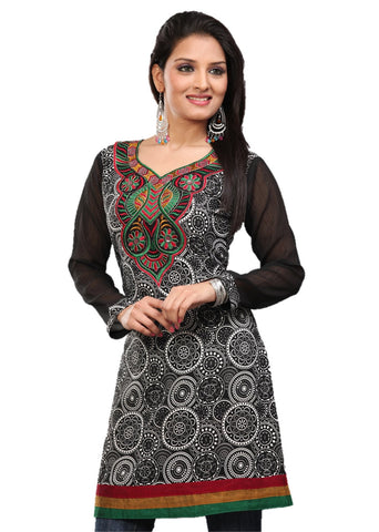Indian Tunic Top Womens / Kurti Printed Blouse tops - AZDKJD-51S2