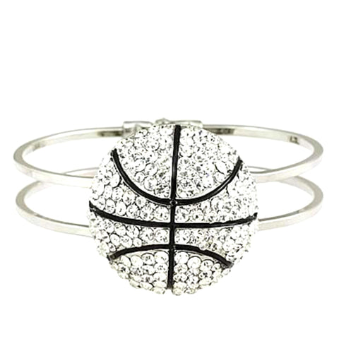 Sport Basketball : Fashion Rhinestone Basketball Bangle Bracelet / AZSJBT740-SCL