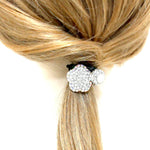 CRYSTAL FLOWER DOUBLE CHARM PONYTAIL TIE HOLDER / AZHAPH753-SCL