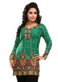 Indian Tunic Top Womens / Kurti Printed Blouse tops - AZDKJD-28C
