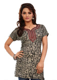 Indian Tunic Top Womens / Kurti Printed Blouse tops - AZDKJD-EX04HA