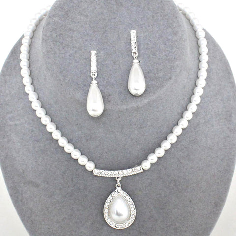 Arras Creations Fashion Pearl Drop Necklace Set for Women / AZFJNS121-SPE