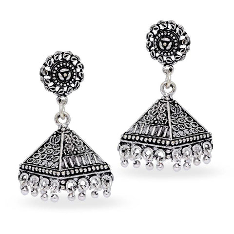 Imitation Bollywood Designer Oxidised Square Jhumki Earrings Earrings For Women / AZINOXE68-ASL