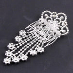 CRYSTAL FLOWER PAVE HAIR COMB / AZHARC102-SCL