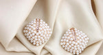 Fashion Imitation Pearl Square Stud Earrings for Women / AZERFH207-GPE