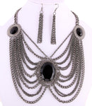 Arras Creations Fashion Trendy Fashion Necklace & Earring Set / AZFJNS031-HBK