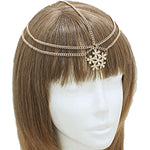 Arras Creations Fashion Trendy Flower Parallel Strand Head Chain for Women / AZFJHP114-GLD