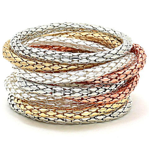 Arras Creations Trendy Fashion Metal Snakeskin Stack Bracelet for Women / AZBRST680-MUL