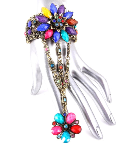 Arras Creations Fashion Trendy Hand Chain/Slave Bracelet/Bracelet & Ring Set for Women / AZFJSB050-MIX
