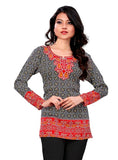 Indian Tunic Top Womens / Kurti Printed Blouse tops - AZDKJD-73B