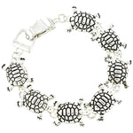Sea Life / Turtle Antique Silver Bracelet / AZBRSEA720-ASM