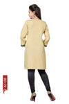 Briefly Brilliant Beige Short Tunic With Machine Embroidery BD79-1