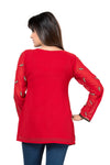 Remarkable Red Exclusively Party Wear Georgette Tunic Top AD23-1