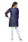Stylista Navy Blue Georgette Short Tunic With Embroidery AD27-1