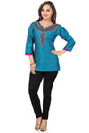 The New Age Ethnicity Turquoise Blue Short Kurta For Women BD126-3