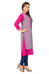 Grace Butterfly Ash Grey Layered ALine Georgette Designer Tunic BD125-2