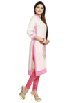 Ravishing Off White Rayon Designer Kurti With Pink Embroidery MK111-2