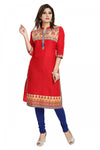 Captivating Red Luscious Cotton Silk Kurti For Everyday Wear MM110