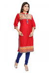 Captivating Red Luscious Cotton Silk Kurti For Everyday Wear MM110-2