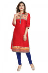 Captivating Red Luscious Cotton Silk Kurti For Everyday Wear MM110-3