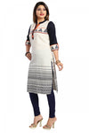 Curiously Contemporary Cream Cotton Tunic With Print Design MM108-3