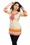 Printed Faux Crepe Ladies Short Kurti Tunic MI515-1