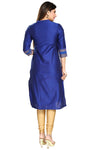 A La Mode Luxury Cotton Silk Tunic In Royal Blue And Gold MM140-3
