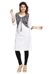 Desirable White Chicken Tunic With Black Designer Jacket MM159