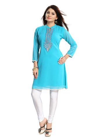 The Beaded Tunic Create The New Style Statement In Turquoise Color MD123E