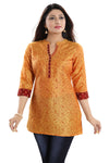 Luxurious Fine Fire Gold Cotton Silk Short Tunic MM207