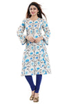 Pearl Pride Flex Cotton Printed Tunic With Blue Piping NK39