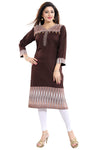 Befitting Brown Rayon Cotton Short Designer Tunic With Modern Accessories SC1078-2