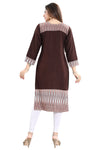 Befitting Brown Rayon Cotton Short Designer Tunic With Modern Accessories SC1078-3