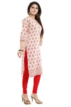 Traditional Galore South Cotton Printed Beige Kurti For Everyday Wear NK49-1