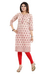 Traditional Galore South Cotton Printed Beige Kurti For Everyday Wear NK49-2