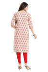 Traditional Galore South Cotton Printed Beige Kurti For Everyday Wear NK49-3