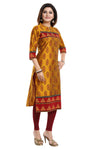 Ethnic Mustard Raw Silk Tunic For Formal Occasions MM247-1
