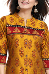 Ethnic Mustard Raw Silk Tunic For Formal Occasions MM247-2