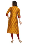 Ethnic Mustard Raw Silk Tunic For Formal Occasions MM247-3