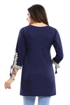 Graceful Navy Blue Alluring Indian Designer Kurti Tunic With Lace Detailing BD423-3