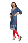 Denim Tunic With Pockets And Thread Work DN2216-1