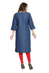Denim Tunic With Pockets And Thread Work DN2216-3