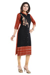 Designer Rayon Long Kurti With Embroidery MM253-1