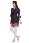 Beautilicious Navy Blue Fine Georgette Party Wear Layered Short Tunic SC1040R-1